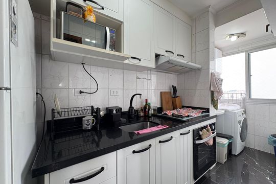 Cozinha de apartamento à venda com 2 quartos, 55m² em Vila Príncipe de Gales, Santo André