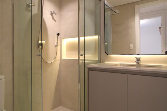 Banheiro Social de apartamento para alugar com 2 quartos, 85m² em Jardim Paulista, São Paulo