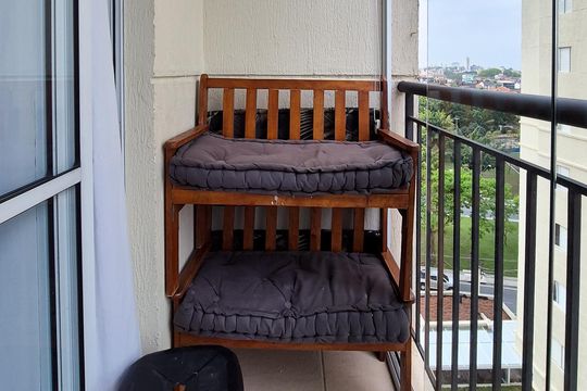Varanda da Sala de apartamento à venda com 2 quartos, 48m² em Bairro dos Casa, São Bernardo do Campo