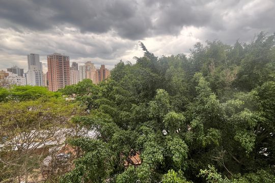 Sala/Quarto vista  de apartamento à venda com 1 quarto, 28m² em Taquaral, Campinas