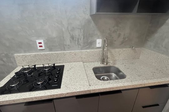 Cozinha e Área de Serviço de apartamento à venda com 1 quarto, 28m² em Taquaral, Campinas