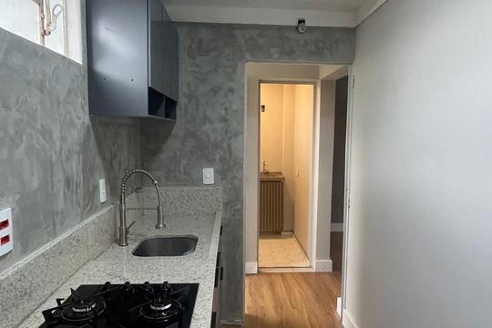 Cozinha e Área de Serviço de apartamento à venda com 1 quarto, 28m² em Taquaral, Campinas