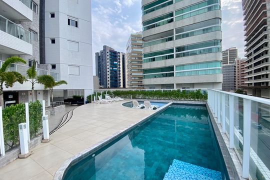 Área comum de apartamento para alugar com 1 quarto, 54m² em Vila Caiçara, Praia Grande