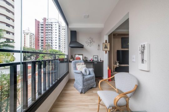 Varanda da Sala de apartamento à venda com 3 quartos, 75m² em Campo Belo, São Paulo