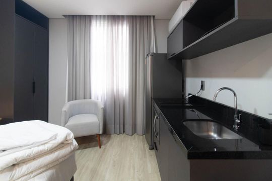 Cozinha de apartamento à venda com 1 quarto, 26m² em Centro Histórico, Porto Alegre