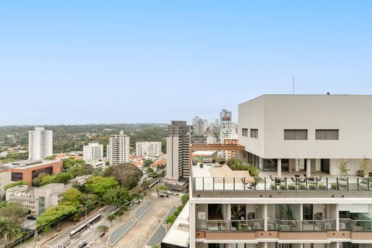 Vista da Varanda de kitnet/studio à venda com 1 quarto, 25m² em Jardim das Acacias, São Paulo