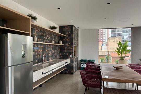 Área comum de kitnet/studio para alugar com 1 quarto, 40m² em Barra Funda, São Paulo