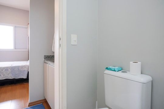 Banheiro de kitnet/studio à venda com 1 quarto, 44m² em Centro, São Bernardo do Campo
