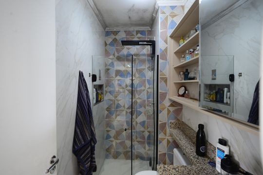 Banheiro de apartamento para alugar com 1 quarto, 33m² em Cambuci, São Paulo
