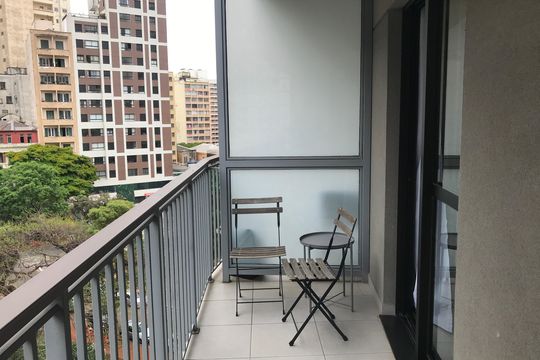 Varanda de kitnet/studio à venda com 1 quarto, 33m² em República, São Paulo