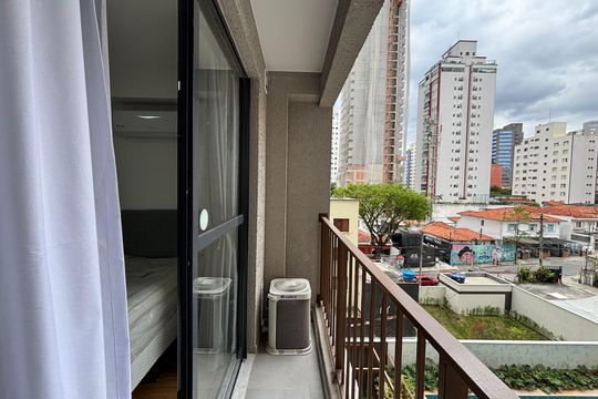 Varanda de apartamento para alugar com 1 quarto, 25m² em Vila Olímpia, São Paulo