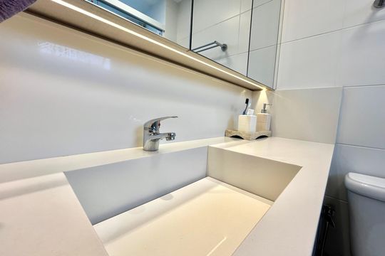 Banheiro da Suíte de apartamento à venda com 3 quartos, 89m² em Vila Campestre, São Paulo