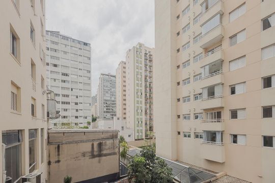 Vista da Varanda de apartamento à venda com 1 quarto, 40m² em Pinheiros, São Paulo