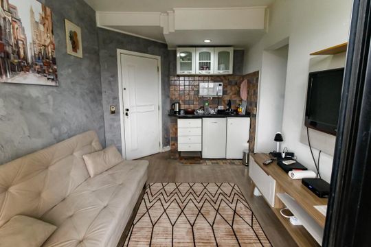 Sala de apartamento para alugar com 1 quarto, 41m² em Paraíso do Morumbi, São Paulo