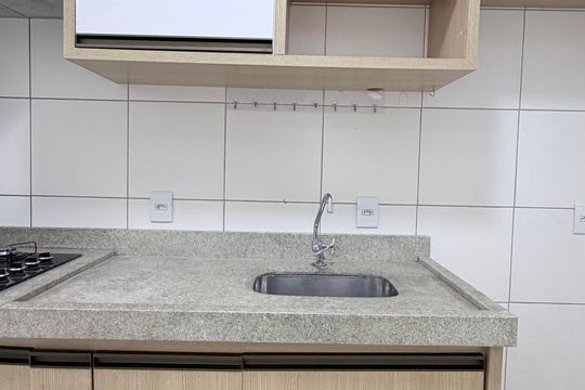 Cozinha de apartamento à venda com 2 quartos, 49m² em Jardim Samambaia, Campinas