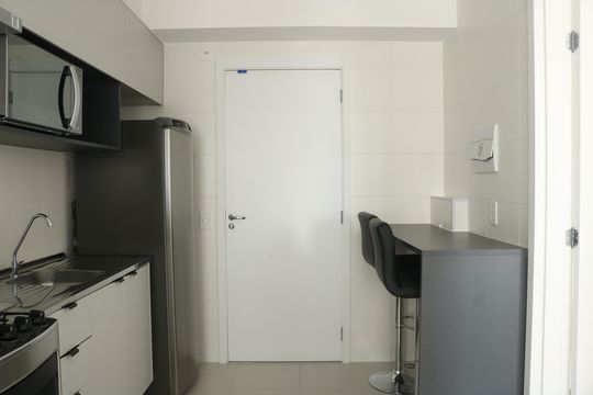 Cozinha de apartamento à venda com 1 quarto, 26m² em Barra Funda, São Paulo