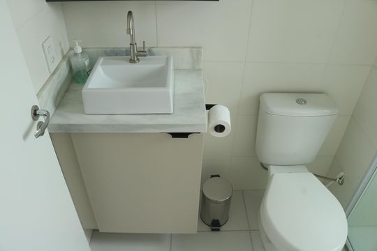 Banheiro Social de apartamento à venda com 1 quarto, 26m² em Barra Funda, São Paulo
