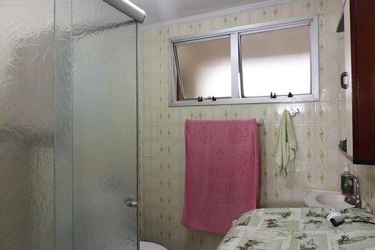 Banheiro Social de kitnet/studio à venda com 1 quarto, 36m² em Vila Helena, São Bernardo do Campo