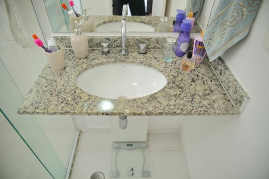 Banheiro da Suíte  de apartamento à venda com 3 quartos, 80m² em Centro, São Bernardo do Campo