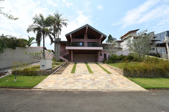 Fachada  de casa de condomínio à venda com 4 quartos, 487m² em Jardim Botânico (sousas), Campinas