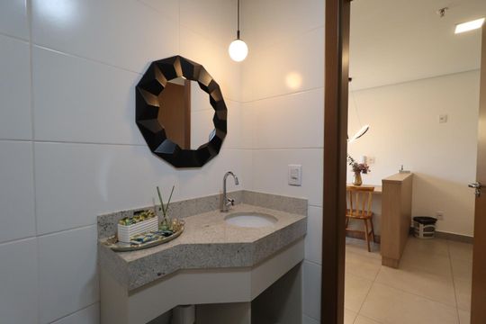 Banheiro da Suíte de kitnet/studio para alugar com 1 quarto, 38m² em Jardim Botânico, Ribeirão Preto