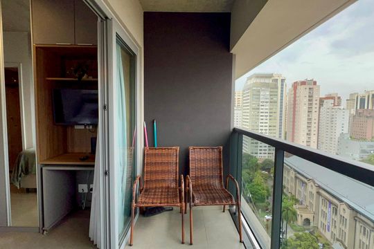 Varanda de kitnet/studio para alugar com 1 quarto, 22m² em Jardim Paulista, São Paulo