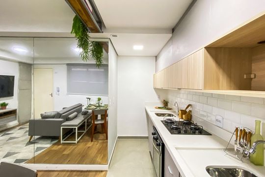 Cozinha de apartamento à venda com 2 quartos, 51m² em Vila Ré, São Paulo