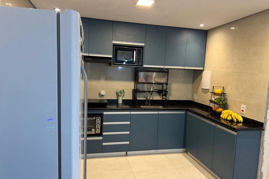 Cozinha de casa de condomínio para alugar com 3 quartos, 210m² em Condomínio Village do Gramado, Lagoa Santa