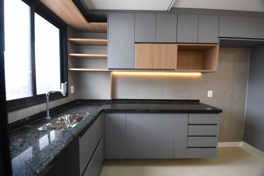 Cozinha de apartamento para alugar com 3 quartos, 105m² em Nova Campinas, Campinas
