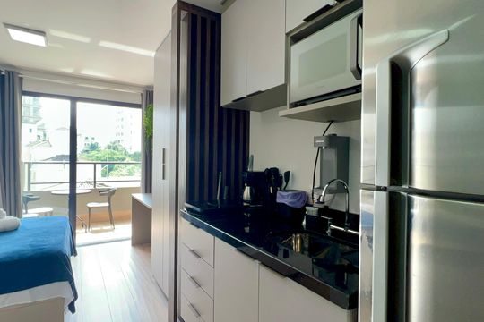 Cozinha de kitnet/studio à venda com 1 quarto, 23m² em Perdizes, São Paulo