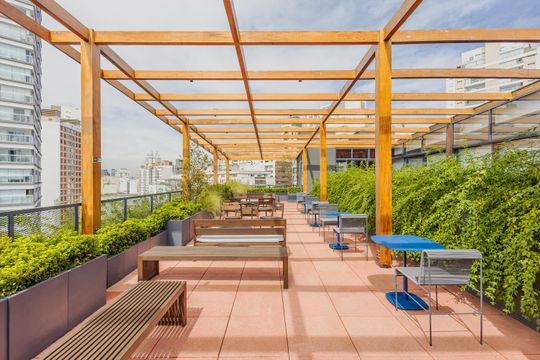 Terraço de kitnet/studio para alugar com 1 quarto, 29m² em Pinheiros, São Paulo