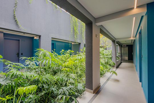 Área comum de kitnet/studio para alugar com 1 quarto, 29m² em Pinheiros, São Paulo