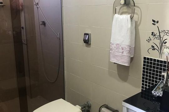 Banheiro da Suíte de apartamento à venda com 3 quartos, 110m² em Chácara Cruzeiro do Sul, São Paulo
