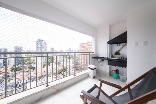 Varanda de apartamento à venda com 2 quartos, 58m² em Chácara Santo Antônio (zona Sul), São Paulo