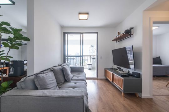 Sala de apartamento à venda com 2 quartos, 58m² em Chácara Santo Antônio (zona Sul), São Paulo