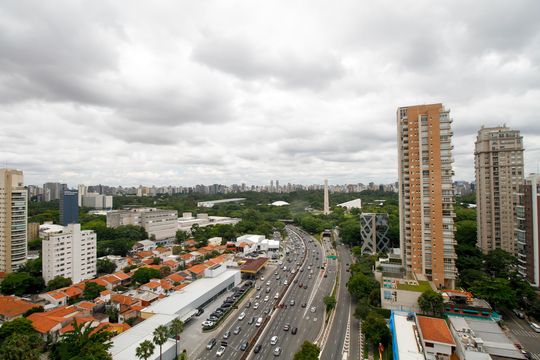 Área Comum - Vista da Churrasqueira de apartamento para alugar com 3 quartos, 127m² em Vila Mariana, São Paulo