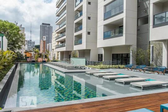 Área comum -Piscina de kitnet/studio para alugar com 1 quarto, 26m² em Cerqueira César, São Paulo