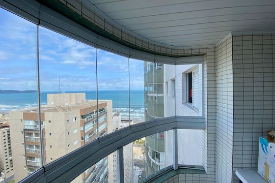 Varanda da Sala de apartamento para alugar com 2 quartos, 82m² em Aviação, Praia Grande