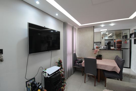 Sala de apartamento à venda com 2 quartos, 48m² em Kennedy, Contagem