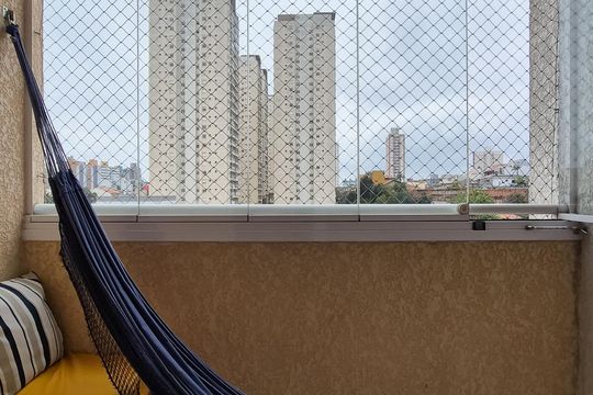 Varanda da Sala de apartamento à venda com 2 quartos, 54m² em Vila Quirino de Lima, São Bernardo do Campo