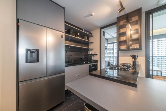 Cozinha de apartamento à venda com 3 quartos, 105m² em Jardim das Acacias, São Paulo