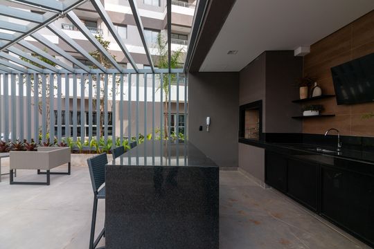 Área comum - Churrasqueira de kitnet/studio à venda com 1 quarto, 30m² em Vila Nova Conceição, São Paulo