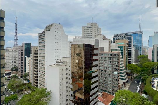 Vista da Varanda de apartamento para alugar com 1 quarto, 40m² em Cerqueira César, São Paulo