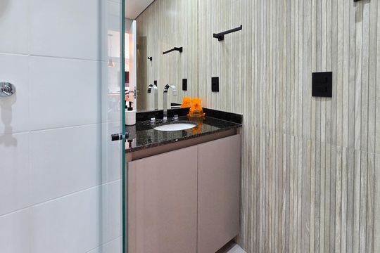 Banheiro de apartamento para alugar com 1 quarto, 40m² em Centro, São Bernardo do Campo