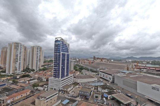 Vista da Suíte de apartamento para alugar com 2 quartos, 65m² em Ponta da Praia, Santos