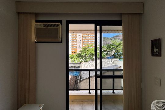 Varanda da Sala de apartamento para alugar com 1 quarto, 38m² em Botafogo, Rio de Janeiro