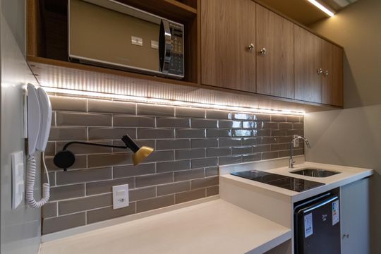 Cozinha de kitnet/studio à venda com 1 quarto, 20m² em Lapa, São Paulo