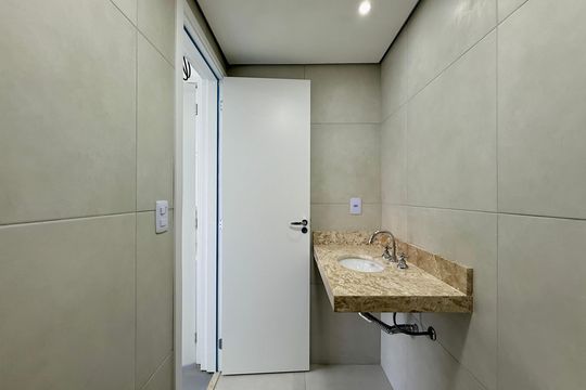 Banheiro Suíte  de apartamento à venda com 1 quarto, 35m² em Santo Amaro, São Paulo
