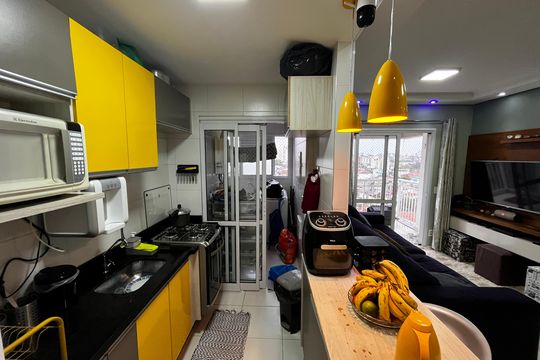 Cozinha de apartamento à venda com 2 quartos, 57m² em Lauzane Paulista, São Paulo