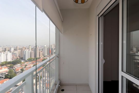 Varanda da Suíte 3 de apartamento para alugar com 3 quartos, 124m² em Vila Scarpelli, Santo André